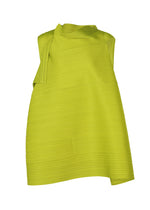 A product shot of the PLEATS PLEASE ISSEY MIYAKE BOUNCY BASKET shirt in yellow green.