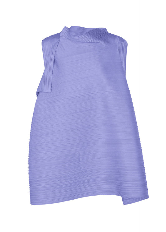 A product shot of the PLEATS PLEASE ISSEY MIYAKE BOUNCY BASKET shirt in steel blue.