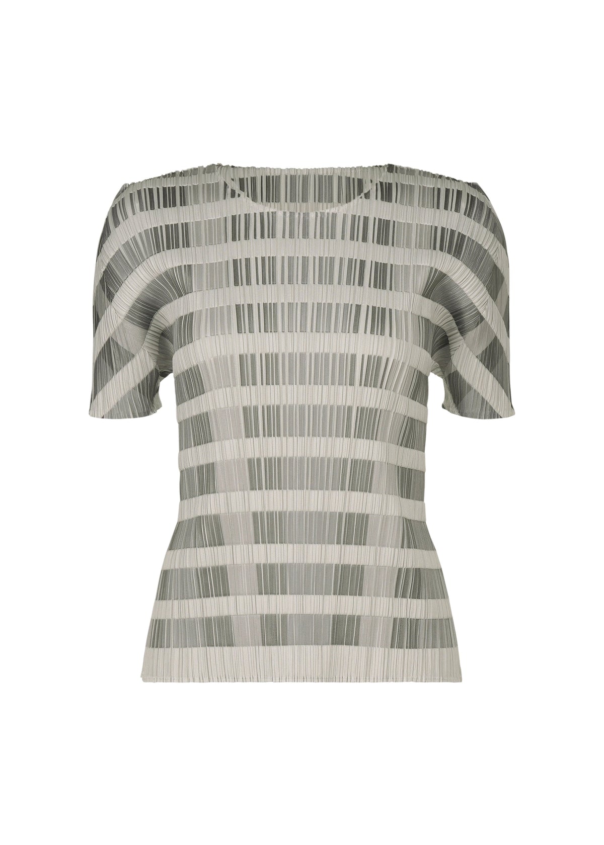 A product shot of the PLEATS PLEASE ISSEY MIYAKE BUMPY BASKET shirt in charcoal.