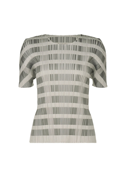 A product shot of the PLEATS PLEASE ISSEY MIYAKE BUMPY BASKET shirt in charcoal.