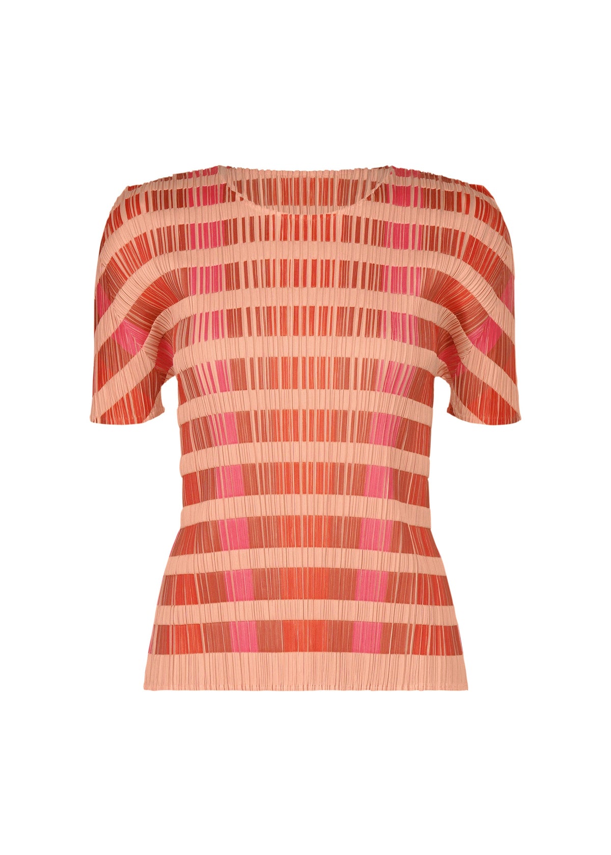 A product shot of the PLEATS PLEASE ISSEY MIYAKE BUMPY BASKET shirt in pink.