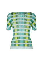 A product shot of the PLEATS PLEASE ISSEY MIYAKE BUMPY BASKET shirt in green.