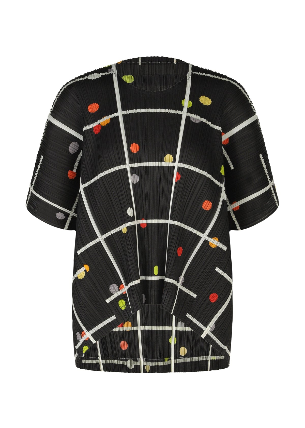 A product shot of the PLEATS PLEASE ISSEY MIYAKE CROSSING DOTS shirt in black (15).