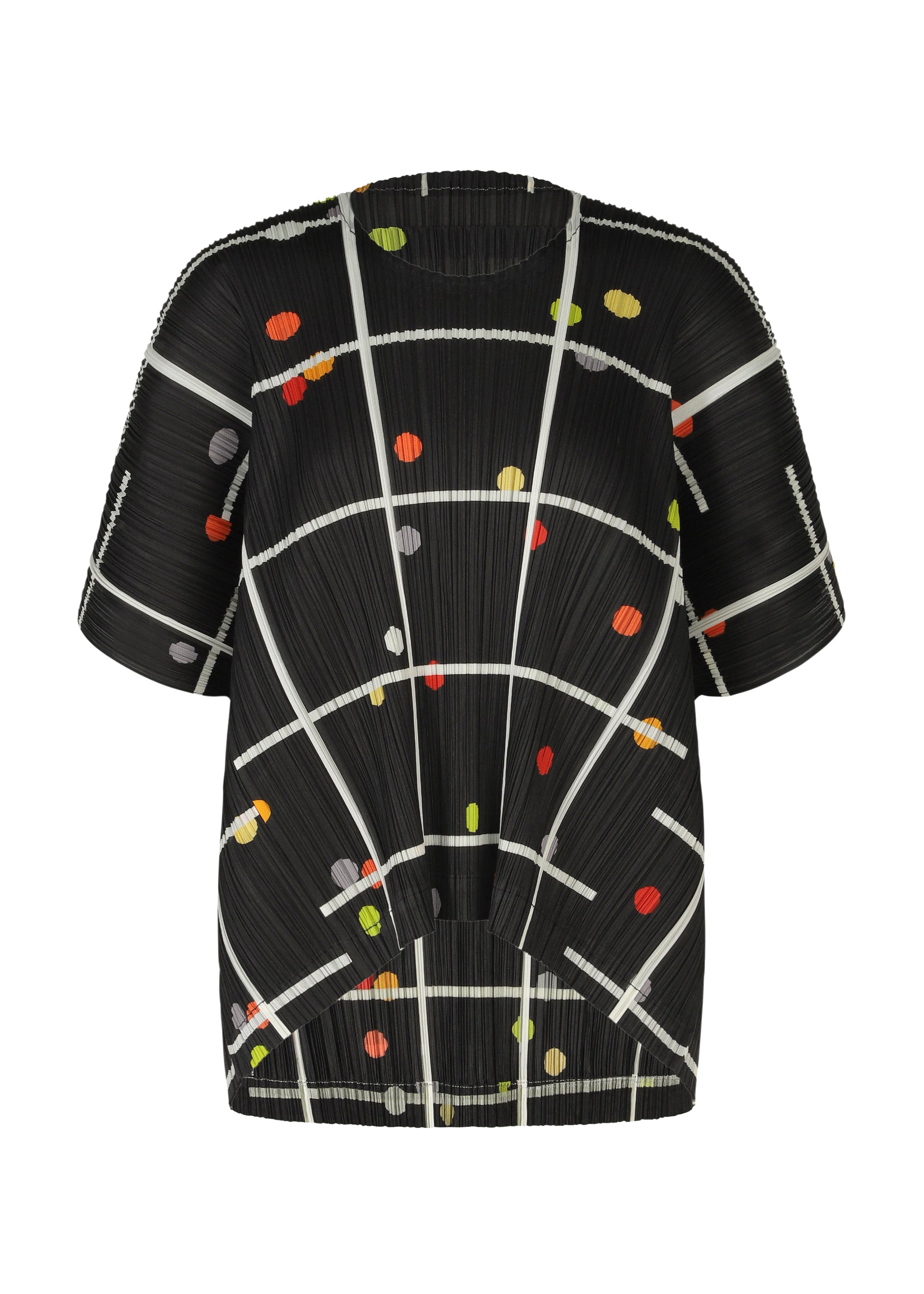 A product shot of the PLEATS PLEASE ISSEY MIYAKE CROSSING DOTS shirt in black (15).