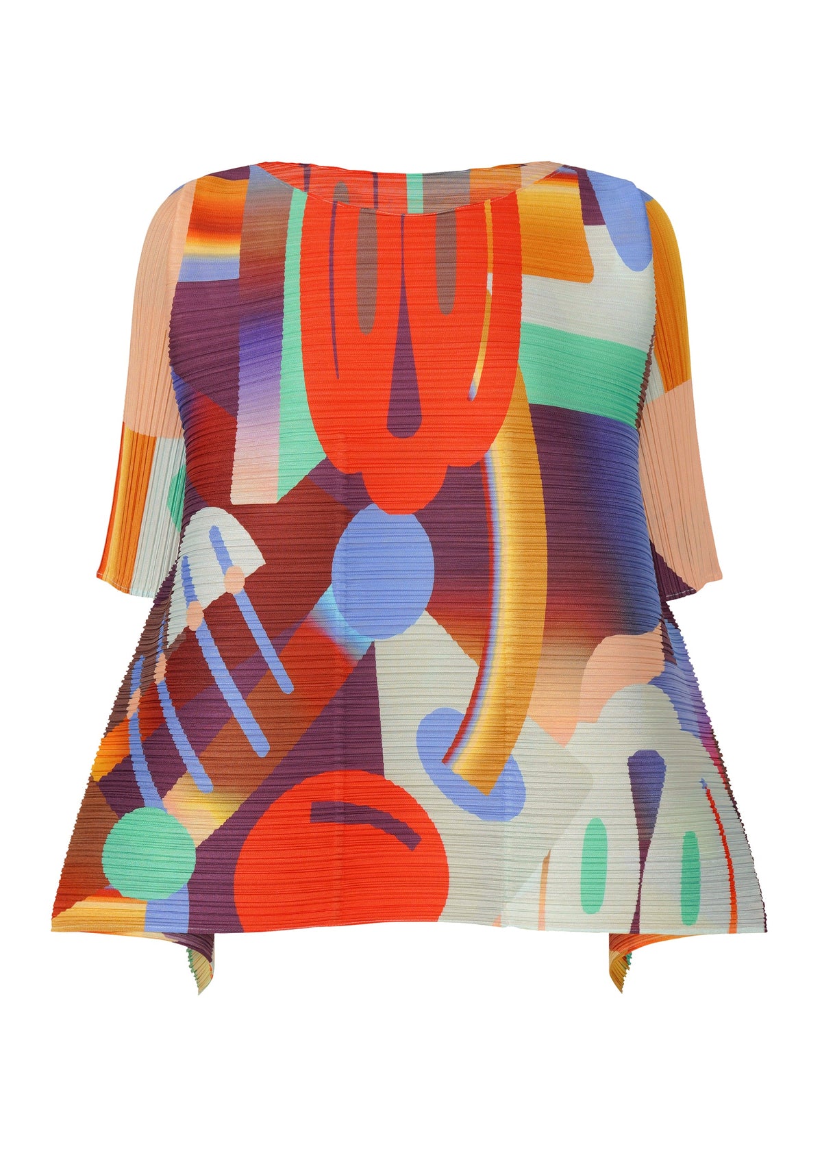 A product shot of the PLEATS PLEASE ISSEY MIYAKE PLAYGROUND shirt in red (24).