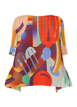 A detail shot of the PLEATS PLEASE ISSEY MIYAKE PLAYGROUND shirt.