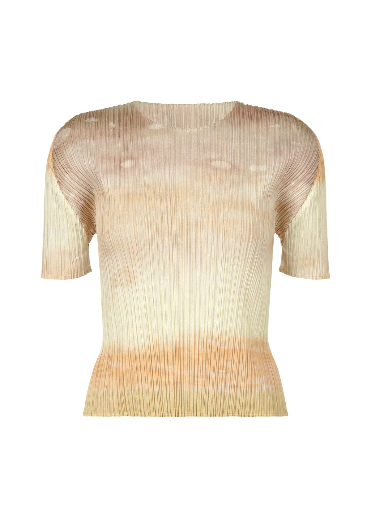 A product shot of the PLEATS PLEASE ISSEY MIYAKE SEA BUBBLE top in greige (42).