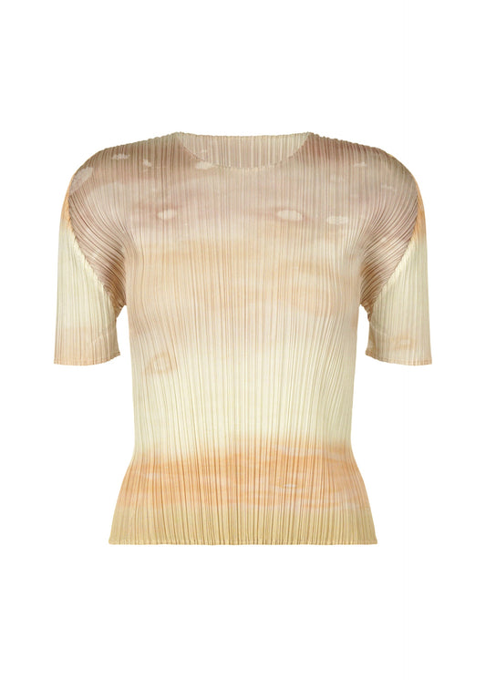 A product shot of the PLEATS PLEASE ISSEY MIYAKE SEA BUBBLE top in greige (42).