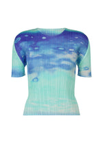 A product shot of the PLEATS PLEASE ISSEY MIYAKE SEA BUBBLE top in blue (72).