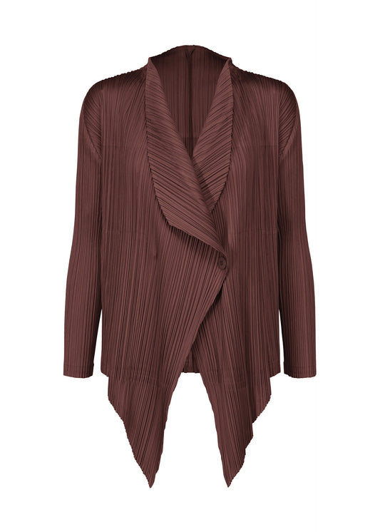 A product shot of the PLEATS PLEASE ISSEY MIYAKE MONTHLY COLORS JANUARY clothing in bordeaux (84).