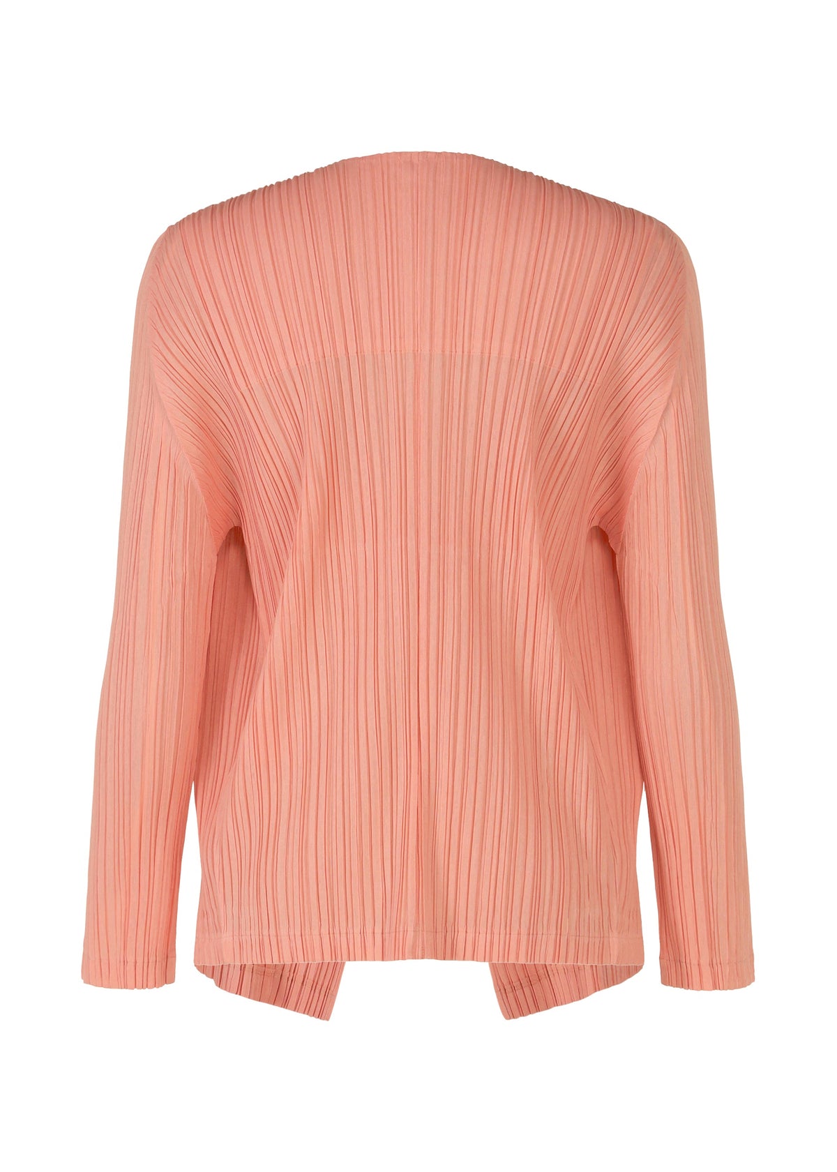 A detail shot of the PLEATS PLEASE ISSEY MIYAKE RAMIE PLEATS cardigan.