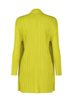 A detail shot of the PLEATS PLEASE ISSEY MIYAKE MELLOW PLEATS cardigan.