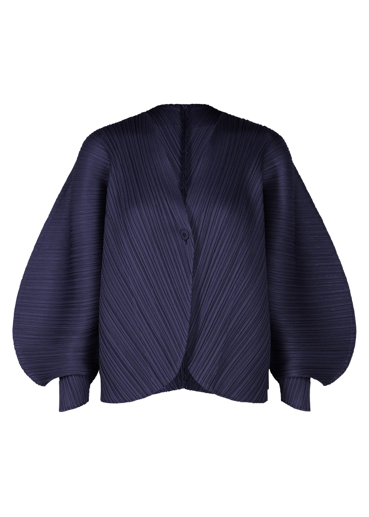 A product shot of the PLEATS PLEASE ISSEY MIYAKE COAST cardigan in navy (75).