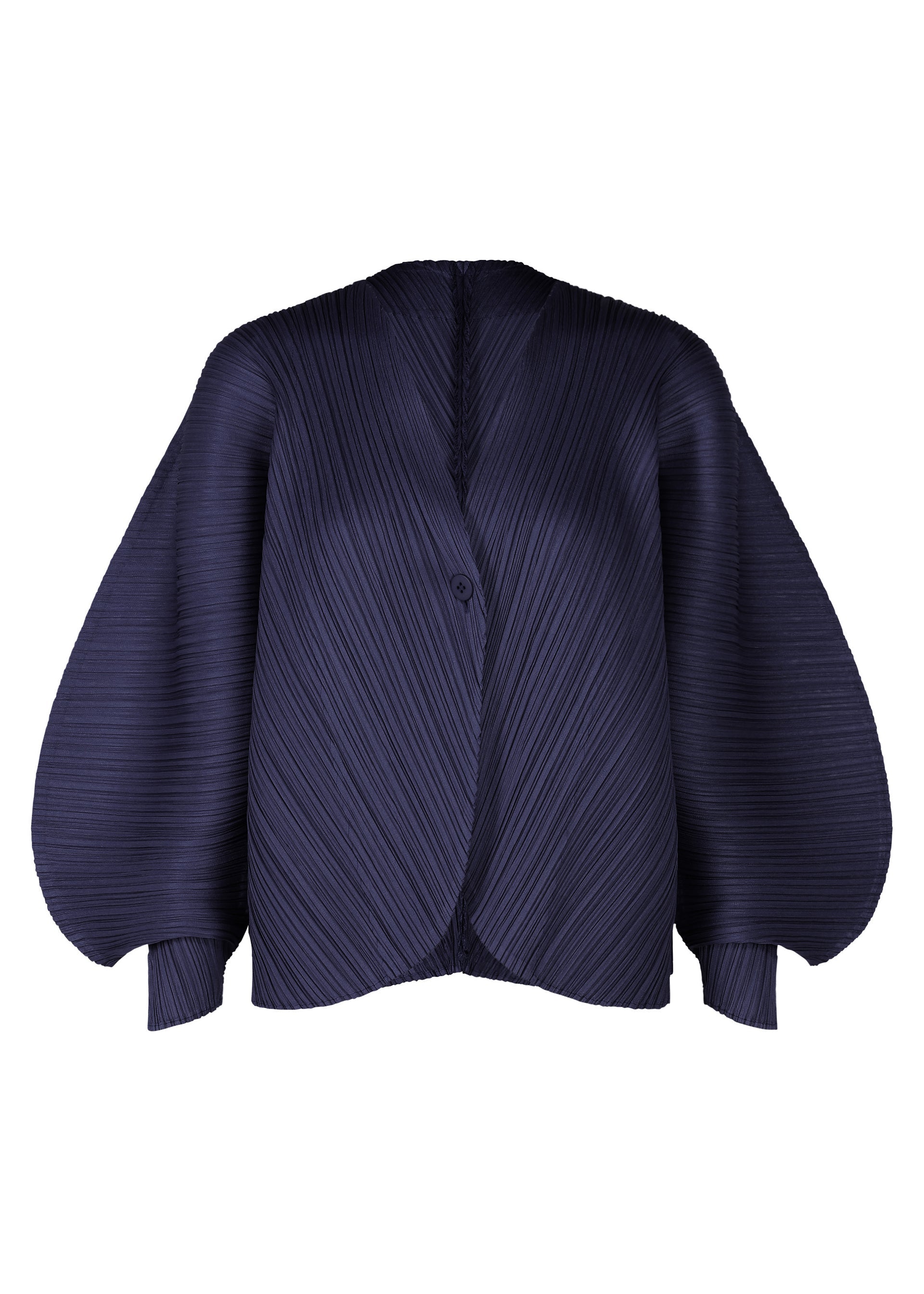 A product shot of the PLEATS PLEASE ISSEY MIYAKE COAST cardigan in navy (75).