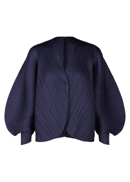A product shot of the PLEATS PLEASE ISSEY MIYAKE COAST cardigan in navy (75).