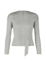A product shot of the PLEATS PLEASE ISSEY MIYAKE FACADE cardigan in light grey (10).