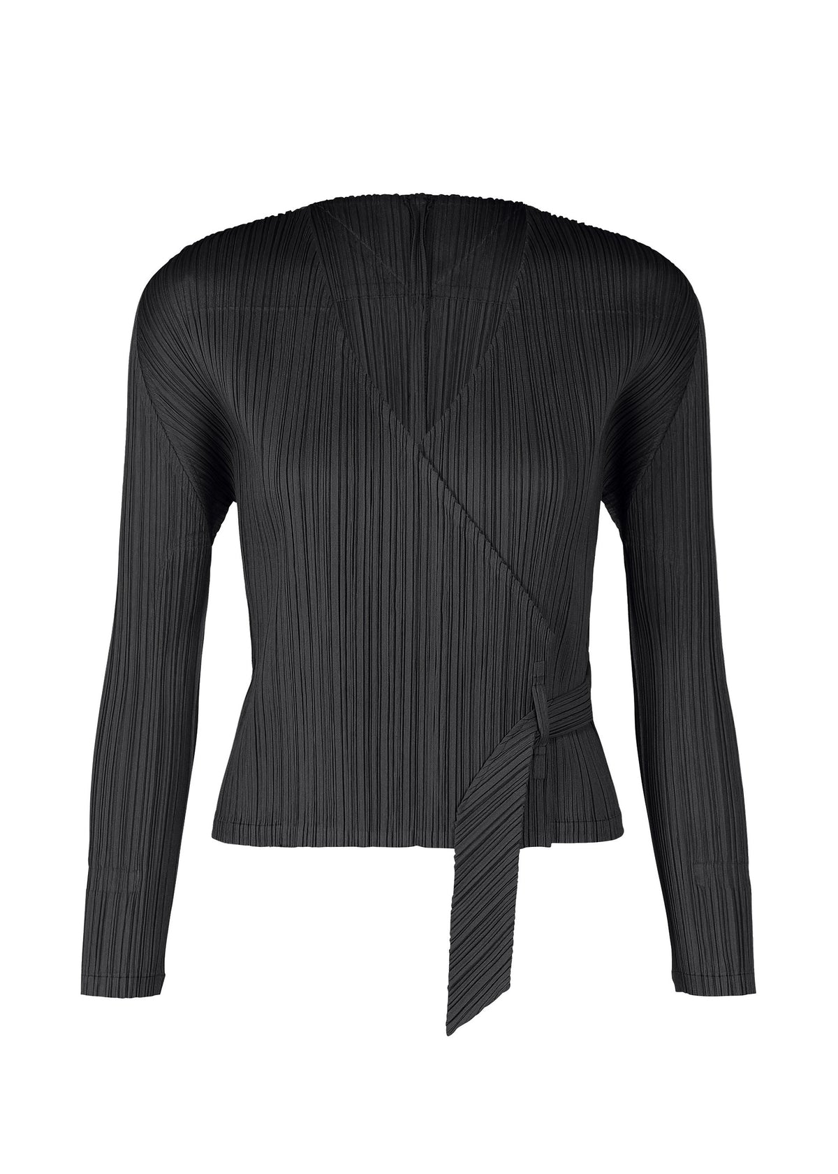 A product shot of the PLEATS PLEASE ISSEY MIYAKE FACADE cardigan in black (15).