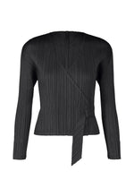 A product shot of the PLEATS PLEASE ISSEY MIYAKE FACADE cardigan in black (15).