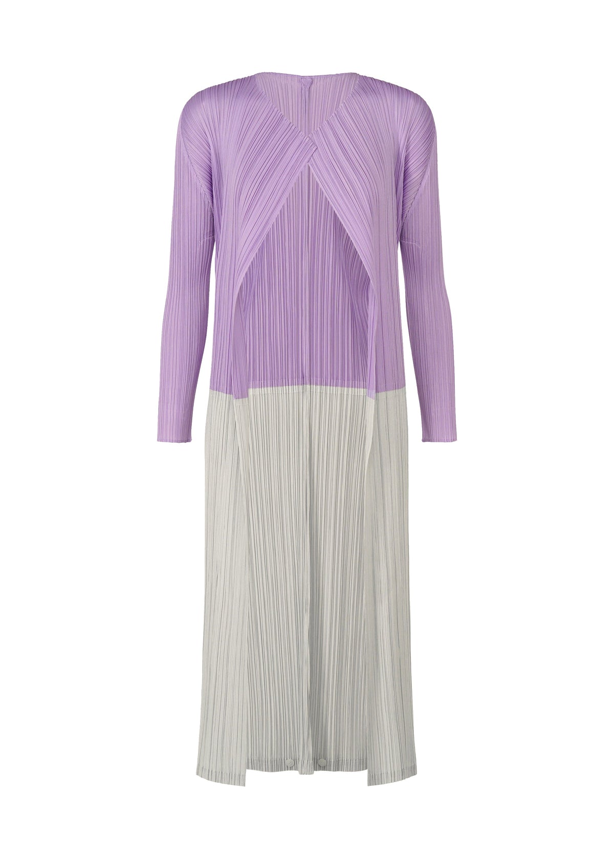 A product shot of the PLEATS PLEASE ISSEY MIYAKE SWING cardigan in light purple (80).