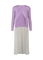 A product shot of the PLEATS PLEASE ISSEY MIYAKE SWING cardigan in light purple (80).