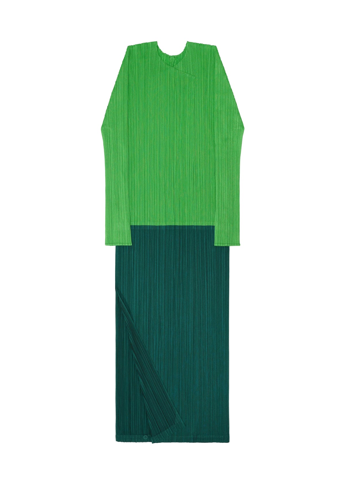 A detail shot of the PLEATS PLEASE ISSEY MIYAKE SWING cardigan.
