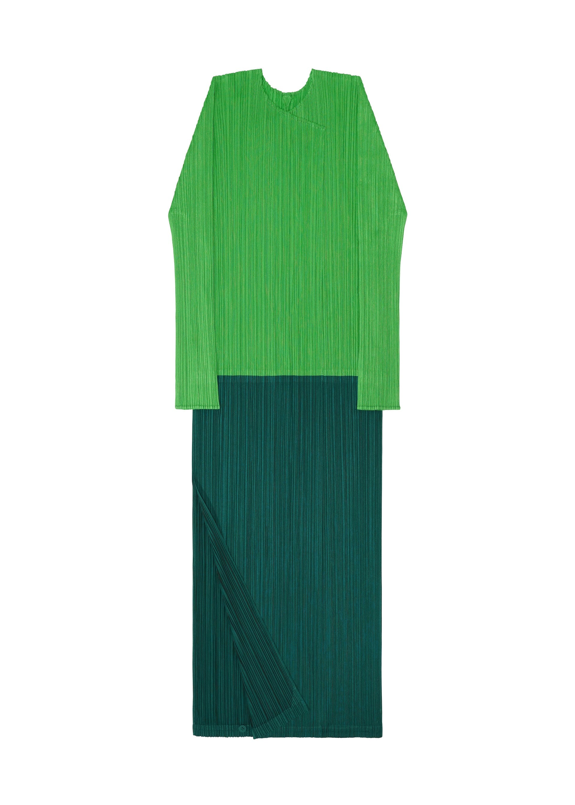 A detail shot of the PLEATS PLEASE ISSEY MIYAKE SWING cardigan.