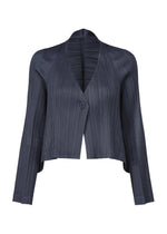 A product shot of the PLEATS PLEASE ISSEY MIYAKE CITY FRAME cardigan in dark navy (78).