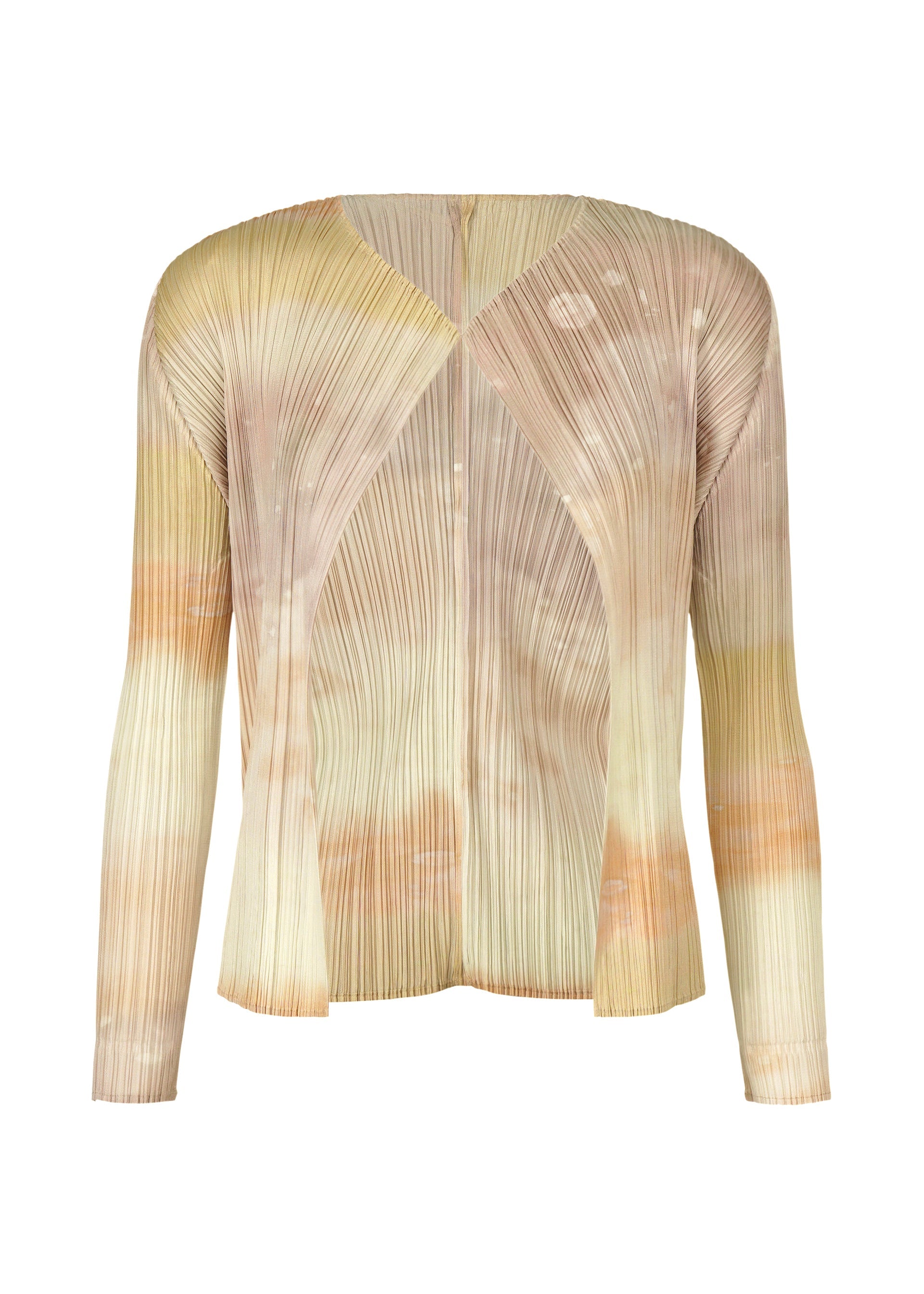 A product shot of the PLEATS PLEASE ISSEY MIYAKE SEA BUBBLE cardigan in greige (42).