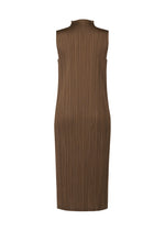 A detail shot of the PLEATS PLEASE ISSEY MIYAKE SWING SOLID dress.