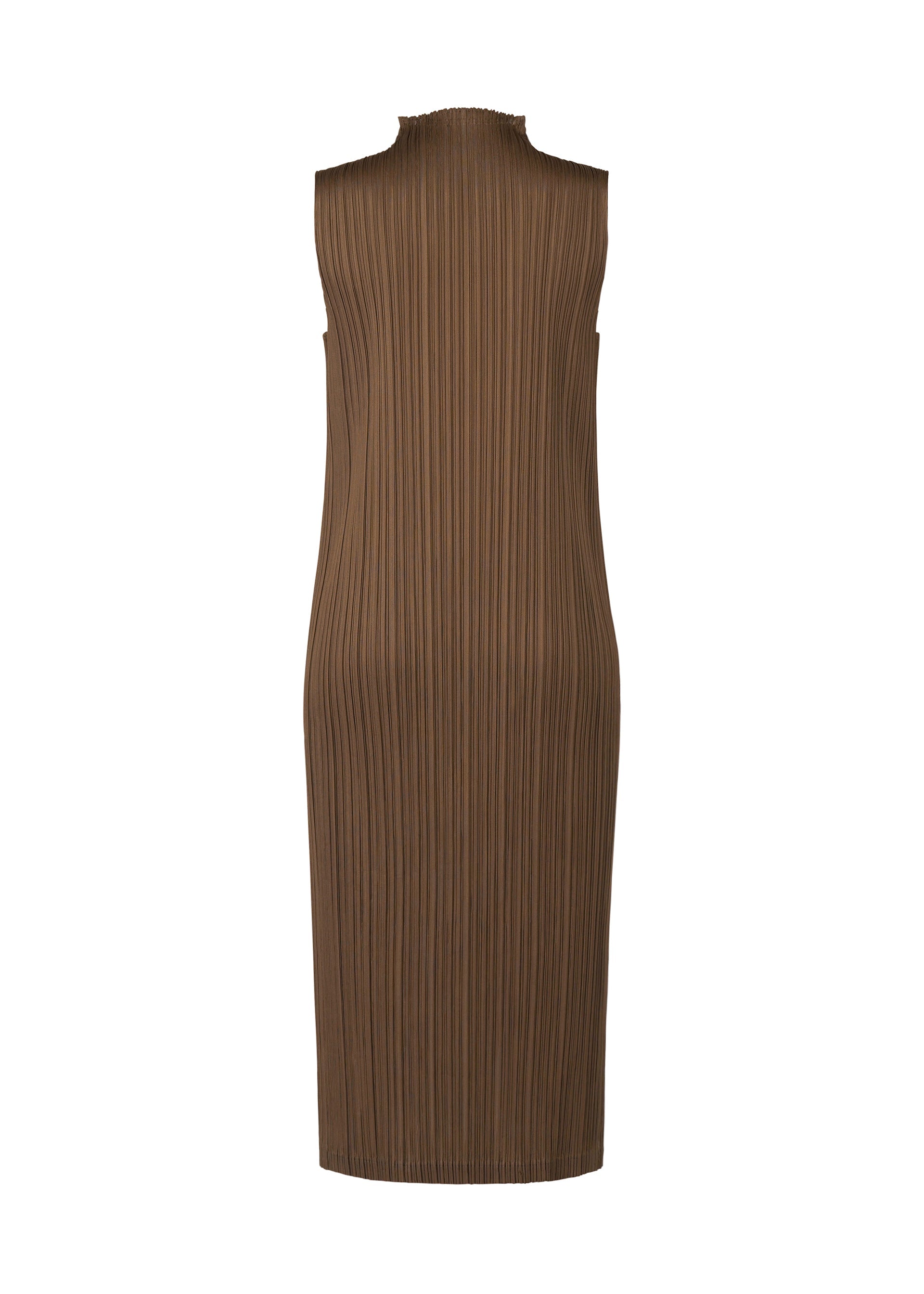 A detail shot of the PLEATS PLEASE ISSEY MIYAKE SWING SOLID dress.