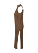 A detail shot of the PLEATS PLEASE ISSEY MIYAKE SWING SOLID dress.