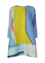 A product shot of the PLEATS PLEASE ISSEY MIYAKE CITY COLLAGE clothing in blue x yellow (07).