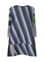 A product shot of the PLEATS PLEASE ISSEY MIYAKE CITY COLLAGE clothing in grey x navy (09).