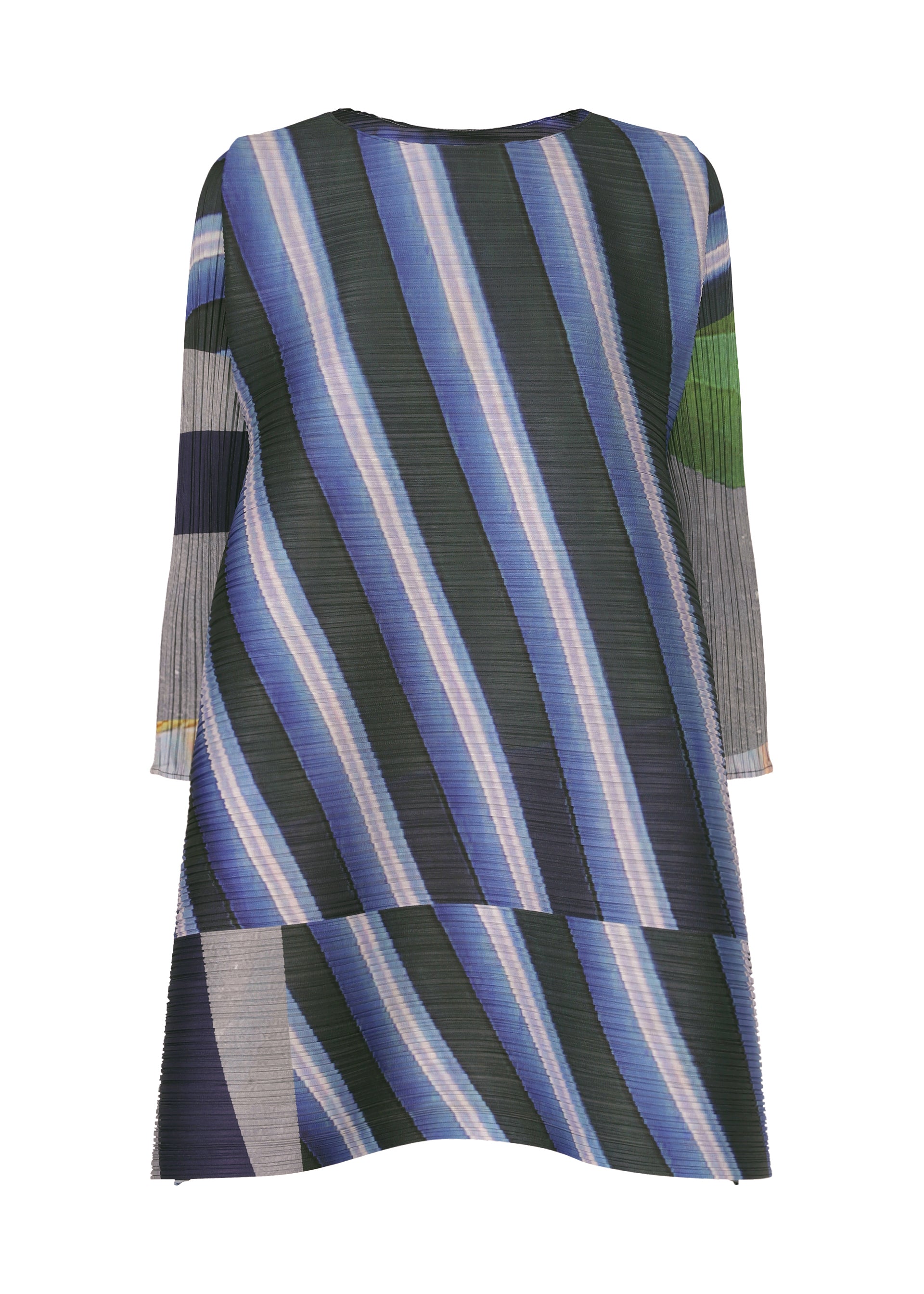 A product shot of the PLEATS PLEASE ISSEY MIYAKE CITY COLLAGE clothing in grey x navy (09).