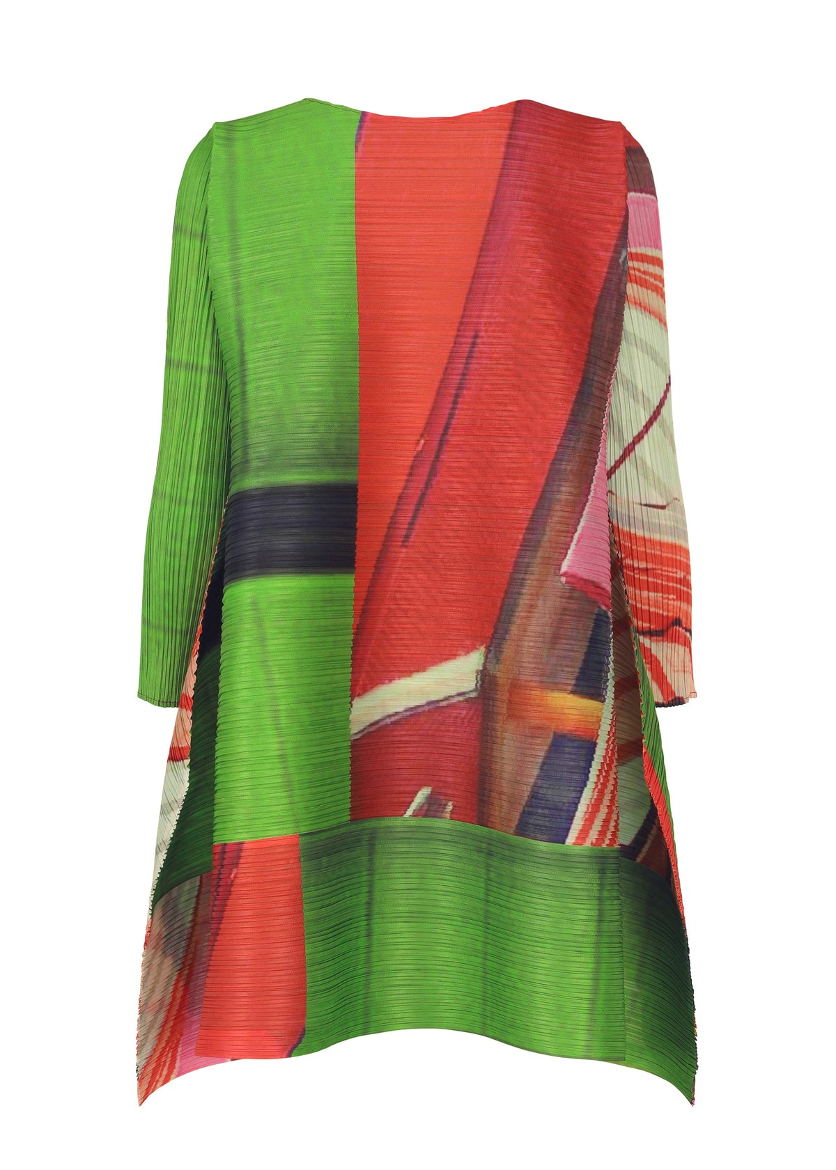 A detail shot of the PLEATS PLEASE ISSEY MIYAKE CITY COLLAGE clothing.