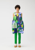 A model wears the PLEATS PLEASE ISSEY MIYAKE PLAYGROUND dress.