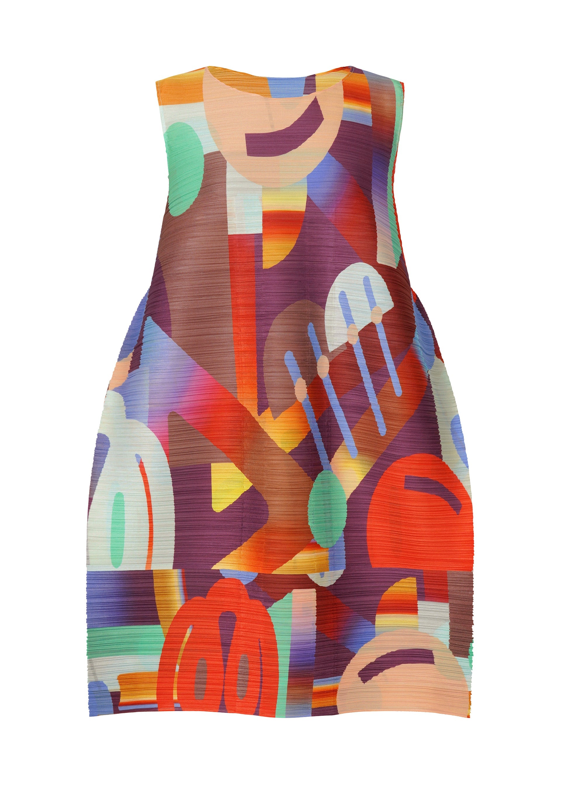 A product shot of the PLEATS PLEASE ISSEY MIYAKE PLAYGROUND dress in red (24).