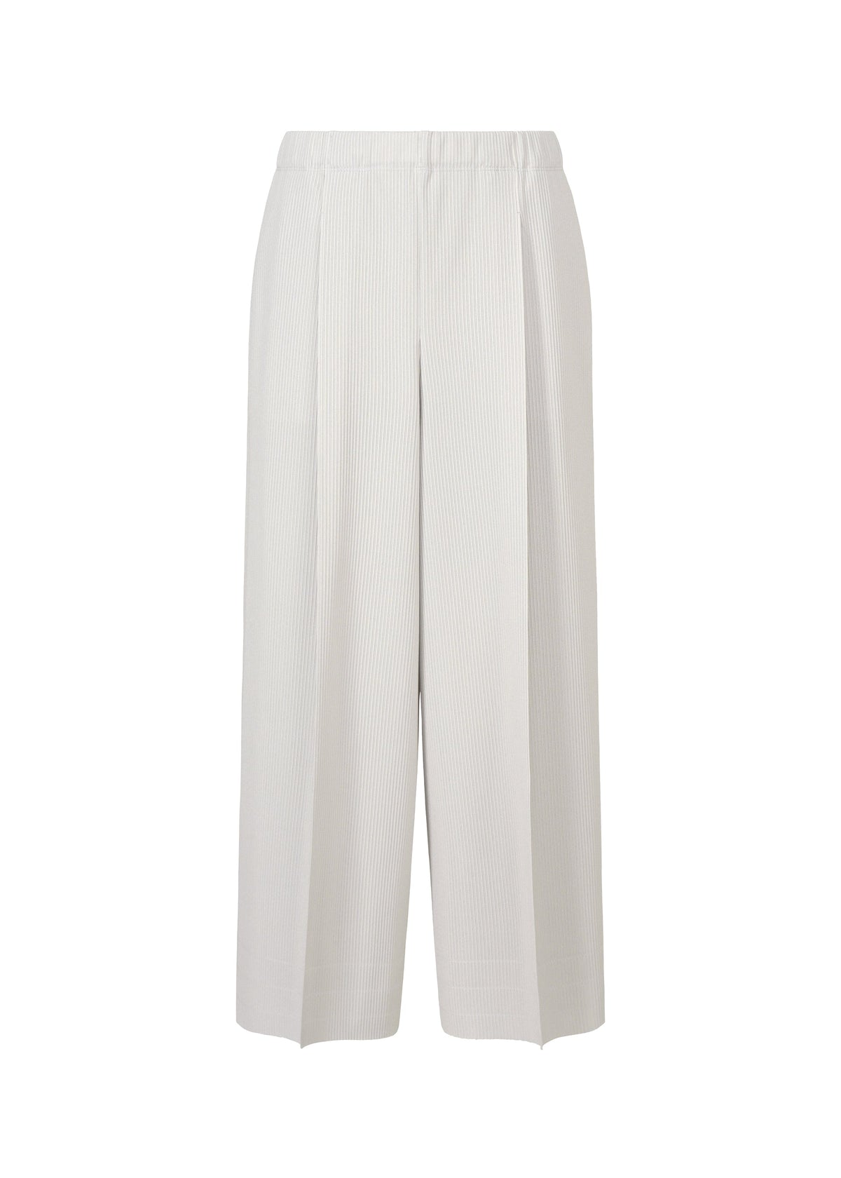 A product shot of the PLEATS PLEASE ISSEY MIYAKE A POC BOTTOMS trousers in cool grey (11).