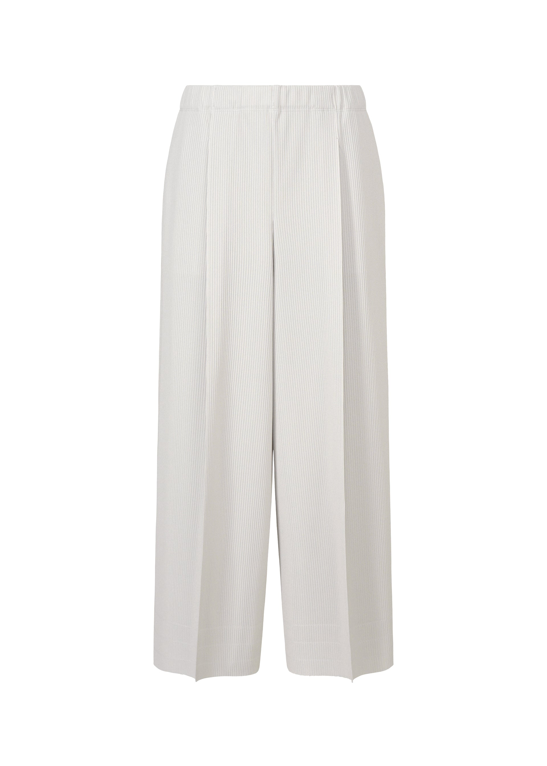 A product shot of the PLEATS PLEASE ISSEY MIYAKE A POC BOTTOMS trousers in cool grey (11).