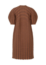 A detail shot of the PLEATS PLEASE ISSEY MIYAKE COLORFUL MUSHROOM KNIT dress.