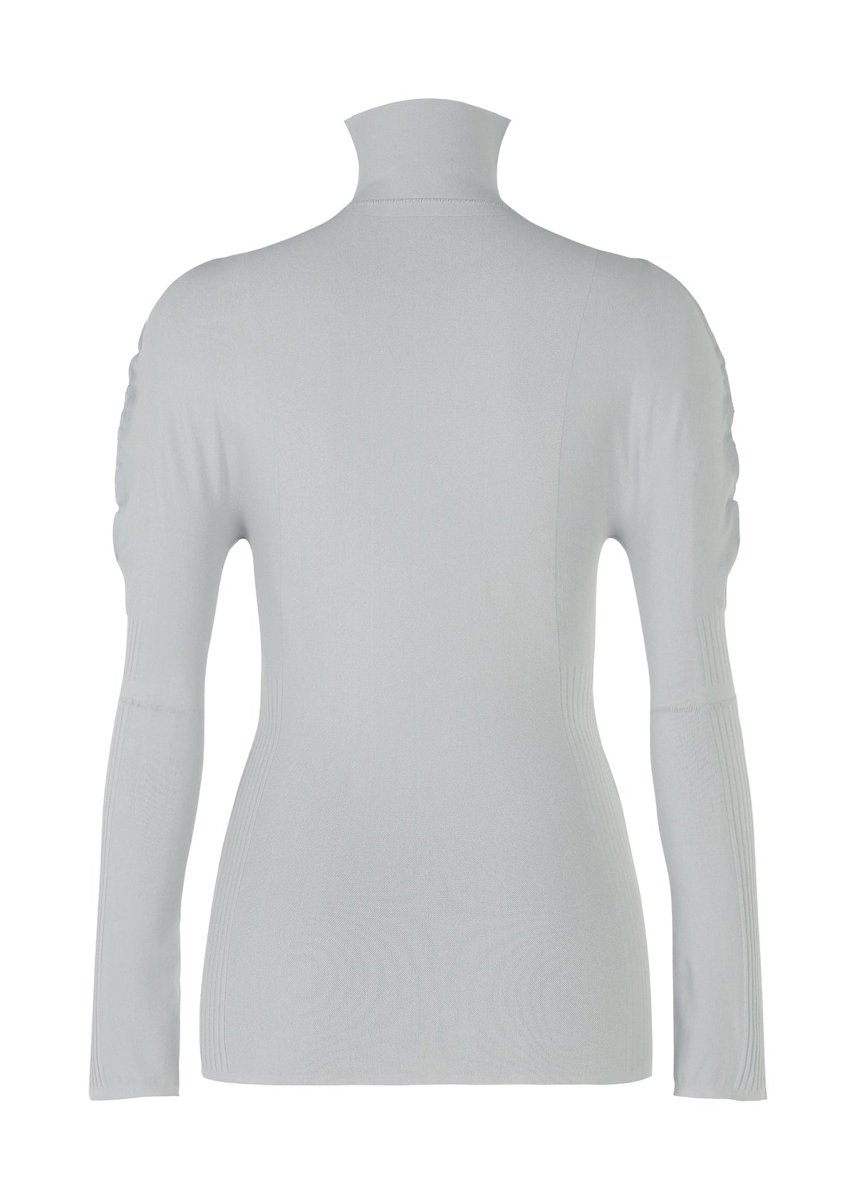 A detail shot of the PLEATS PLEASE ISSEY MIYAKE A POC SKIN shirt.