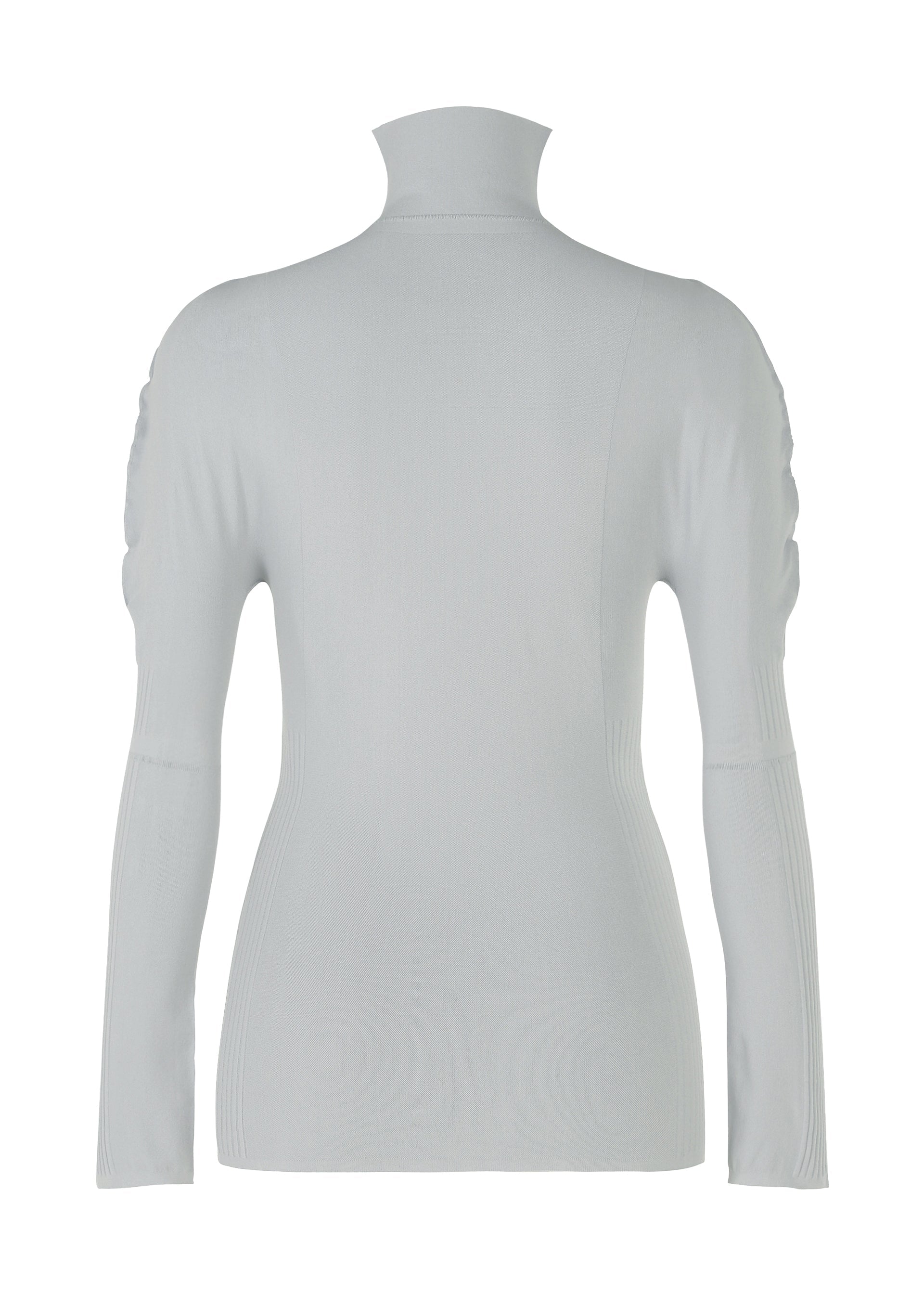 A detail shot of the PLEATS PLEASE ISSEY MIYAKE A POC SKIN shirt.