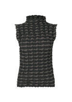 A product shot of the PLEATS PLEASE ISSEY MIYAKE TWIST KNIT shirt in charcoal (17).