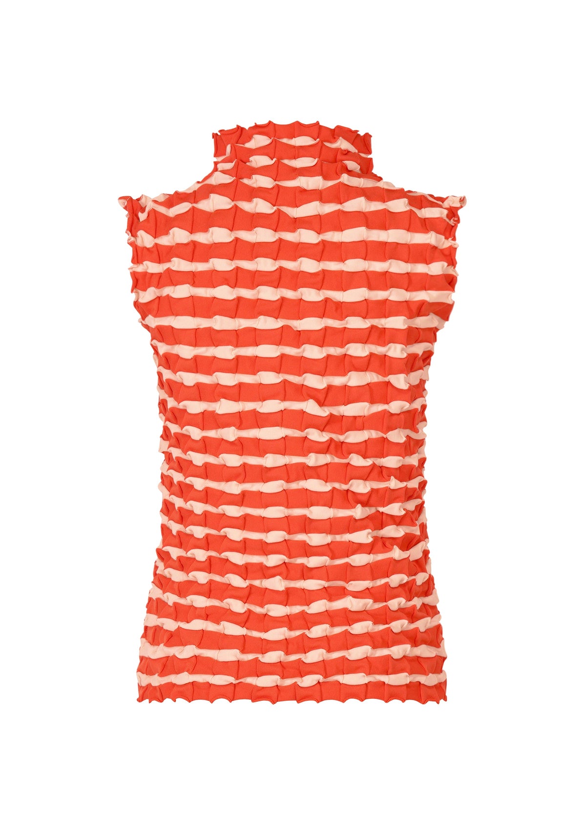 A detail shot of the PLEATS PLEASE ISSEY MIYAKE TWIST KNIT shirt.
