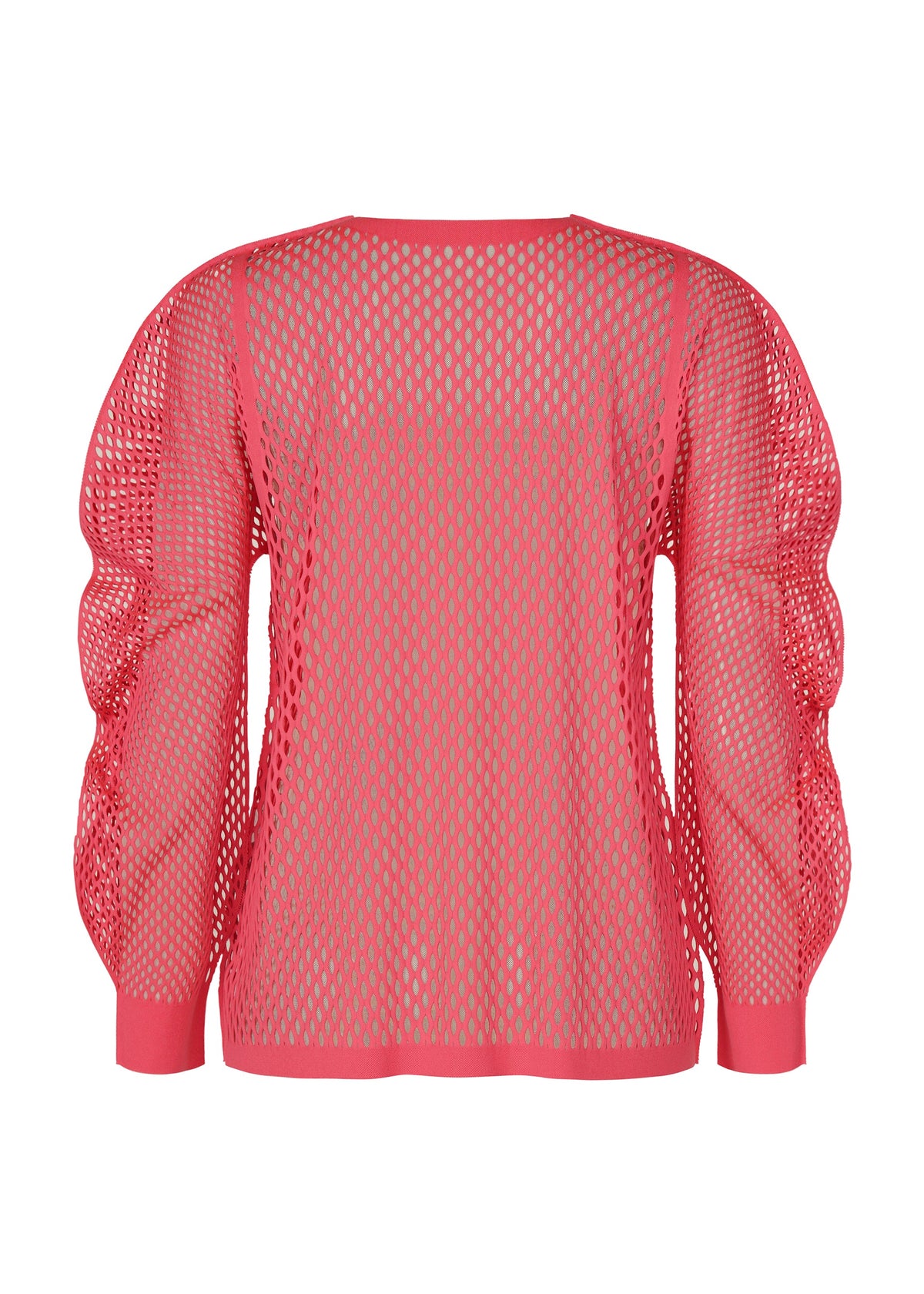 A detail shot of the PLEATS PLEASE ISSEY MIYAKE A-POC BASKET cardigan.