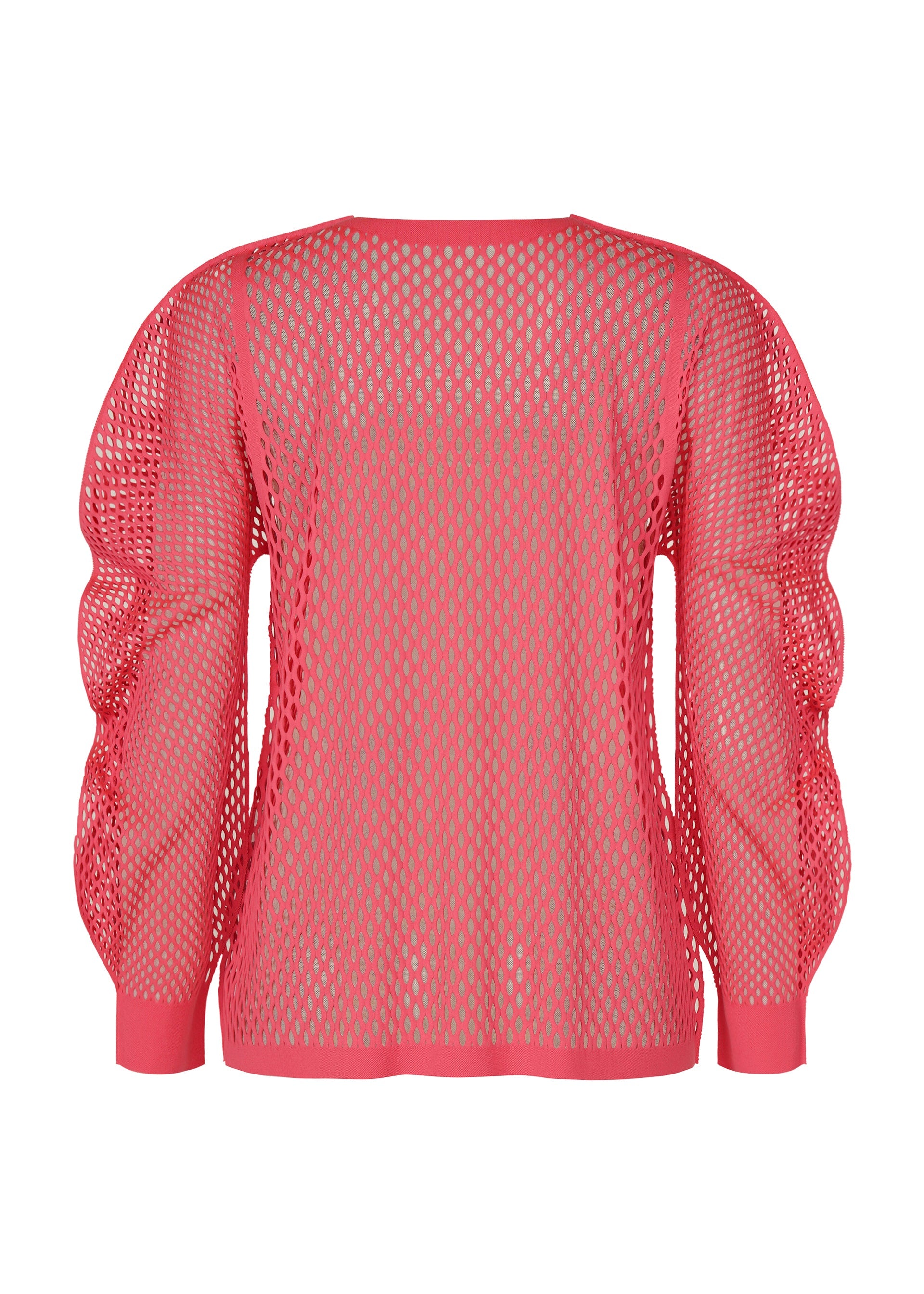 A detail shot of the PLEATS PLEASE ISSEY MIYAKE A-POC BASKET cardigan.
