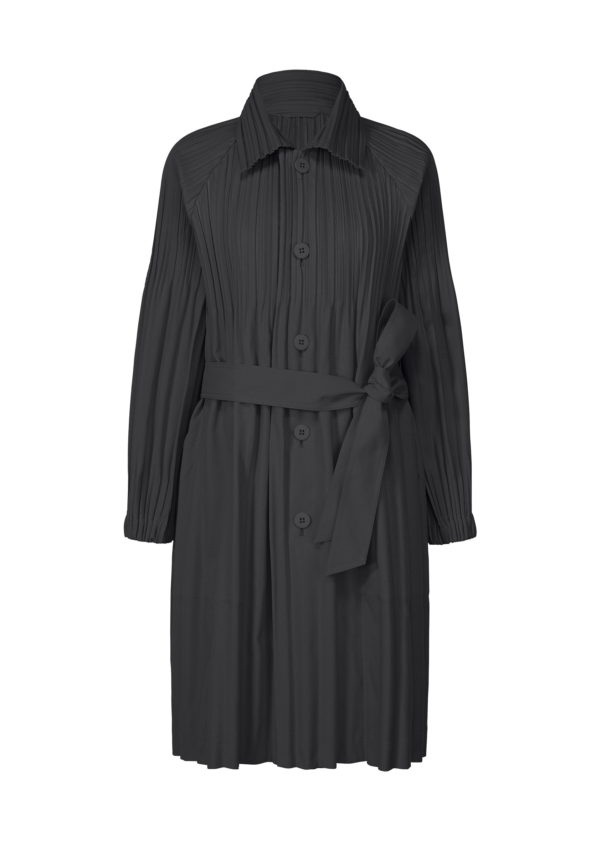 A product shot of the PLEATS PLEASE ISSEY MIYAKE SMOOTH COAT coat in black (15).