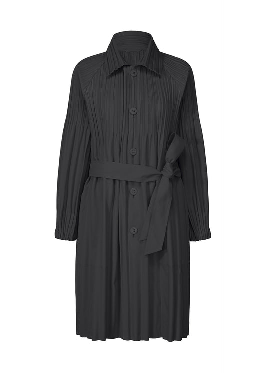 A product shot of the PLEATS PLEASE ISSEY MIYAKE SMOOTH COAT coat in black (15).