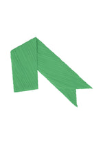 A product shot of the PLEATS PLEASE ISSEY MIYAKE MONTHLY SCARF MARCH stole in grass green (63).