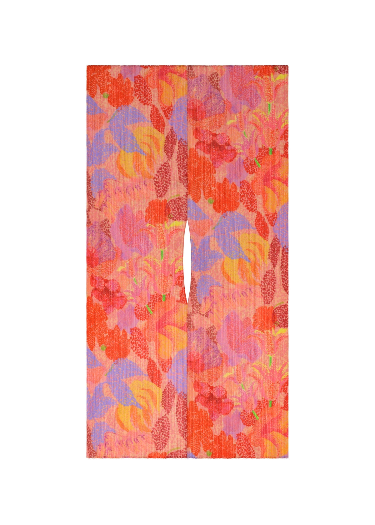 A product shot of the PLEATS PLEASE ISSEY MIYAKE FOGGY FOREST MADAME T stole in pink (22).